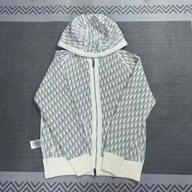 Dior Zip-Up Hoodie Oblique Logo Print