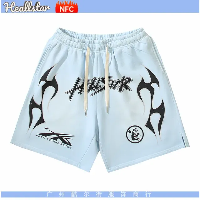Hellstar Graphic Shorts Flame Logo Print