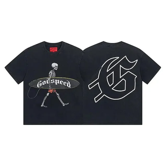 Godspeed Skeleton Surfboard Tee Skull Graphic