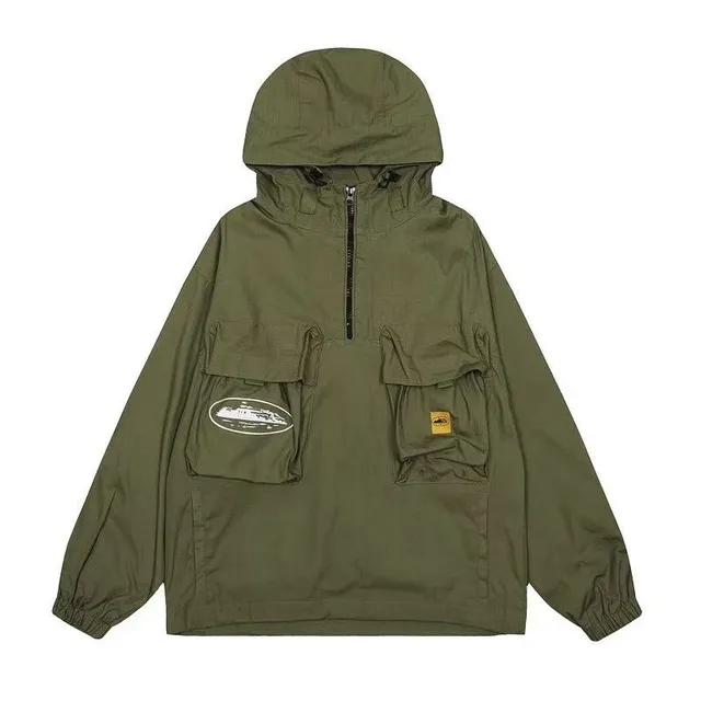 Gallery Dept. Anorak Jacket Olive with Patch Details