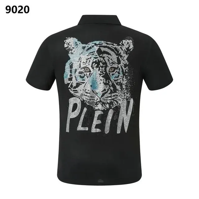Philipp Plein Polo Shirt Crystal Tiger Print
