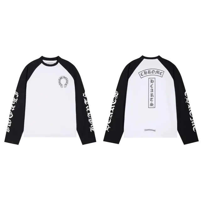 Raglan Long Sleeve Tee Chrome Hearts Logo Print