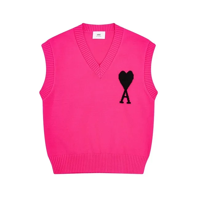 AMI Paris V-Neck Vest Heart Logo