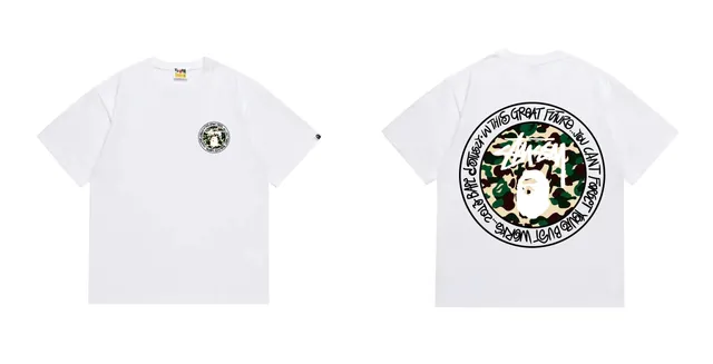 BAPE × Stüssy Short-Sleeve T-Shirt Camo Circle Graphic