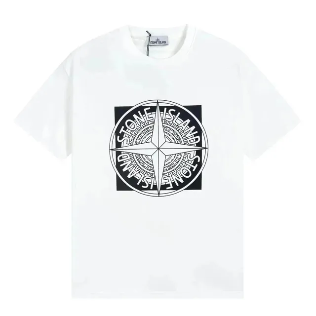 Stone Island Compass Logo T-Shirt Black Compass Print