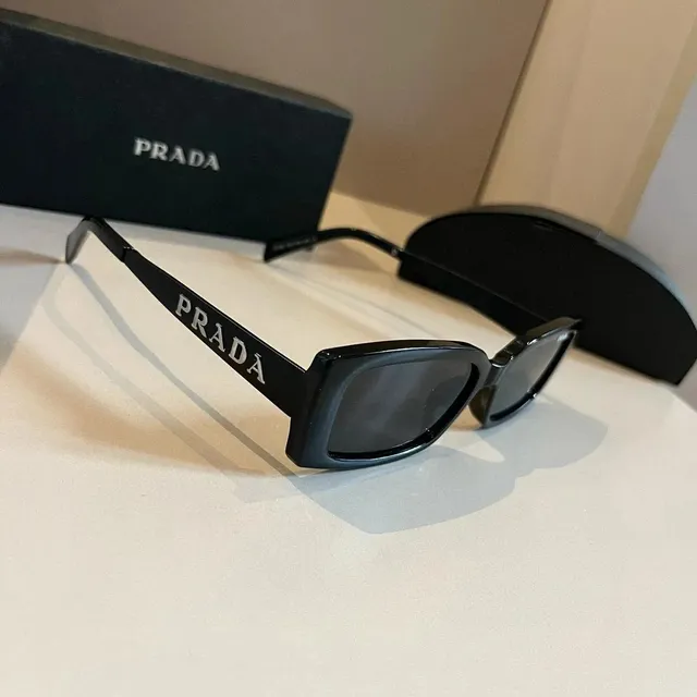 Prada Rectangular Sunglasses Logo Temple