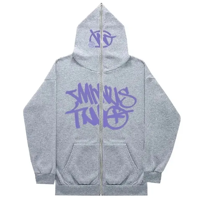 Minus Two Zip-Up Hoodie Graffiti Logo