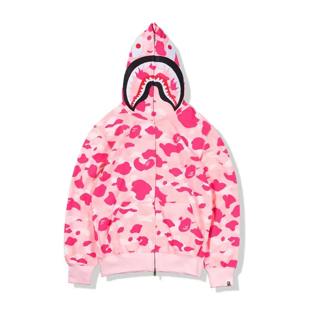 BAPE Shark Hoodie Pink Camo