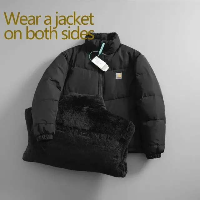 Carhartt Reversible Puffer Jacket Black / Black Faux Fur