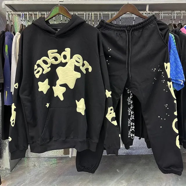 Sp5der Hoodie and Joggers Set Star Print
