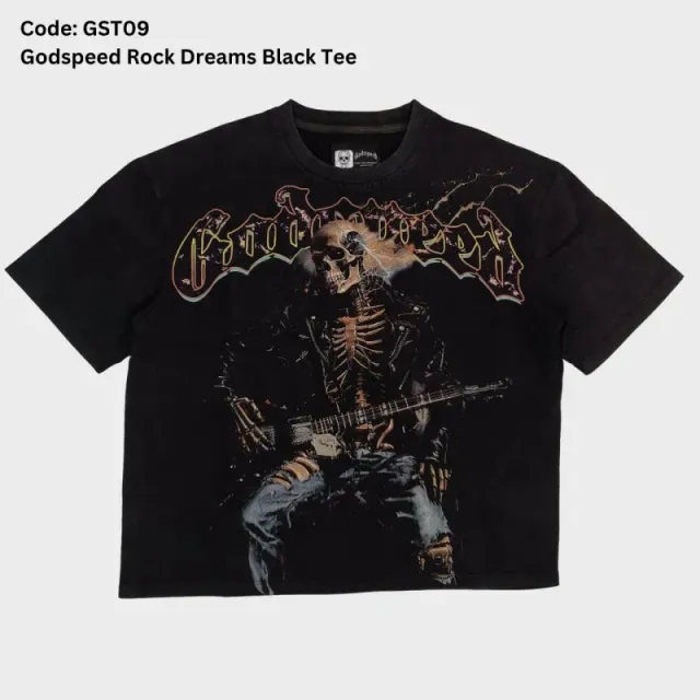 Gst09 Godspeed Rock Dreams Black T-Shirt