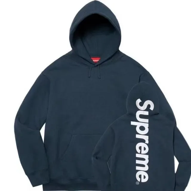 Supreme Crewneck Hooded Sweatshirt Vertical Logo