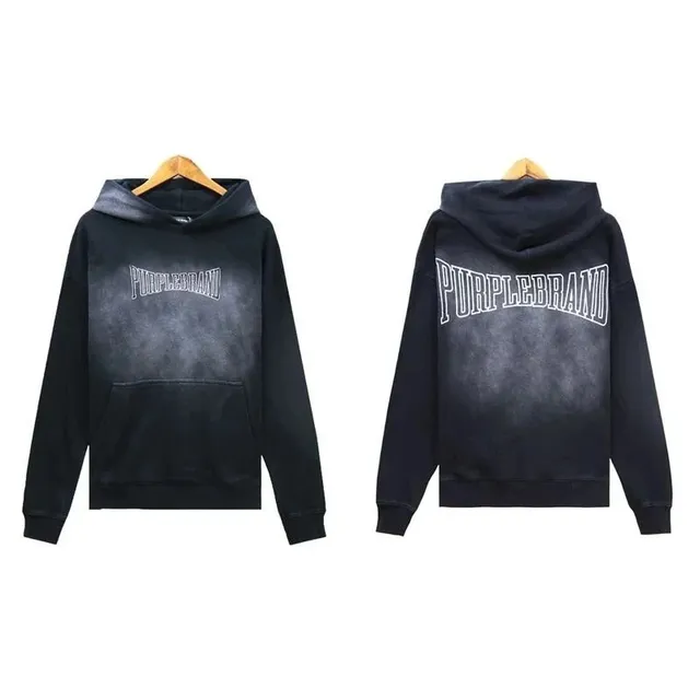 Purple Brand Hooded Sweatshirt Acid Wash Logo