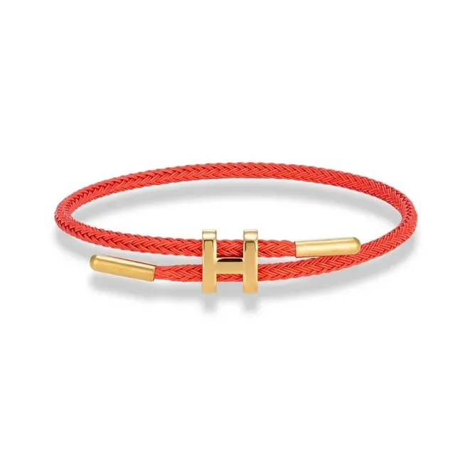 Hermès H Bracelet Cord and Gold Hardware