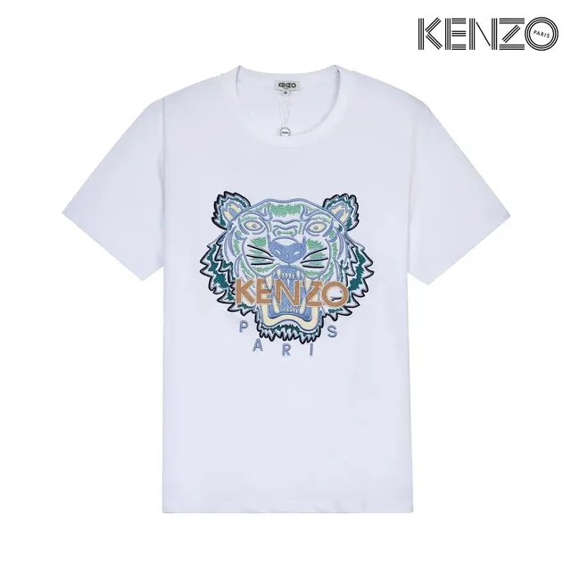 Kenzo Tiger Embroidered Tee Multi-Color Tiger