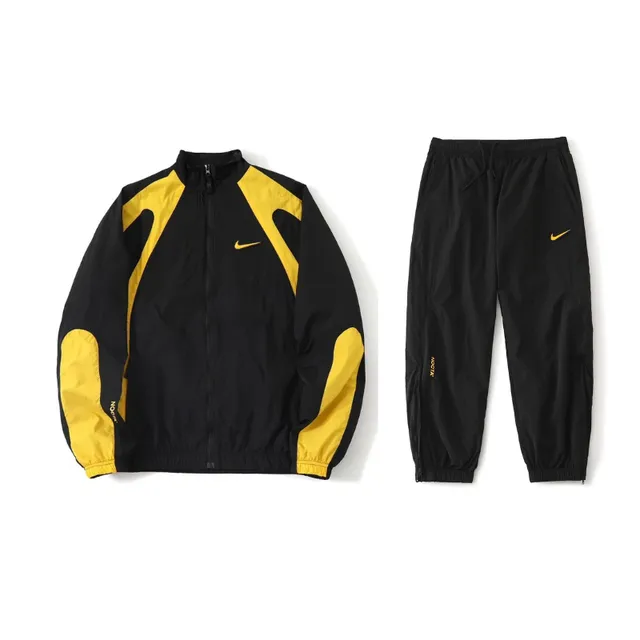 Nike × NOCTA Windrunner Jacket and Joggers Set Black Yellow