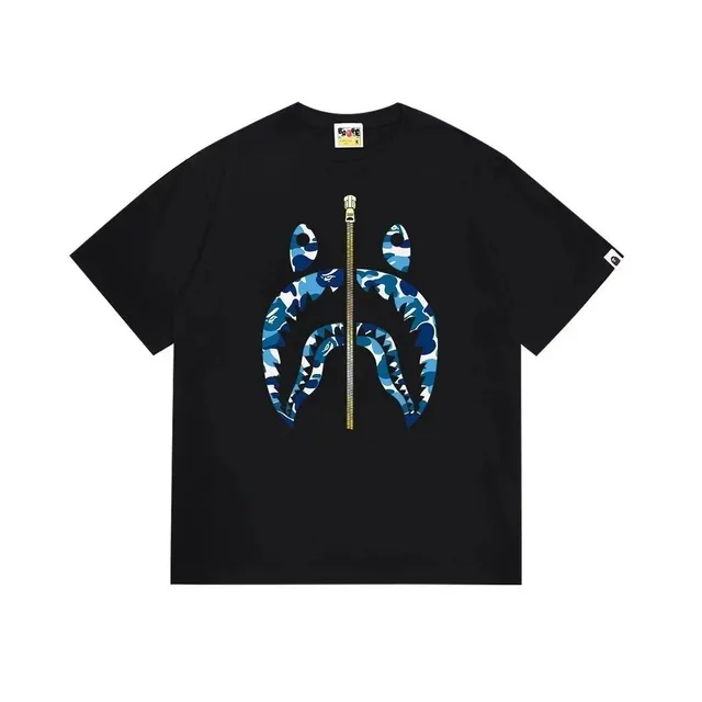 BAPE Shark Tee Blue Camo Zip