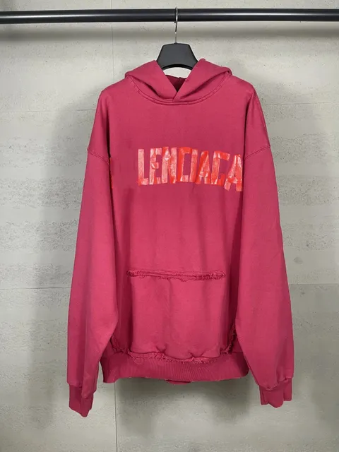 Balenciaga Hoodie Distressed Logo