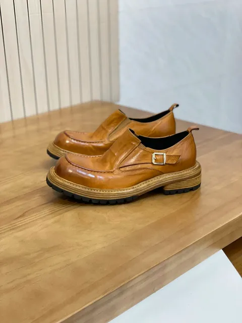 Buckle Loafer Cognac Leather