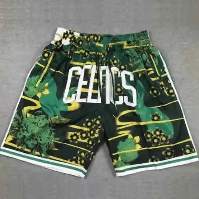 NBA Basketball Shorts Celtics Floral Print