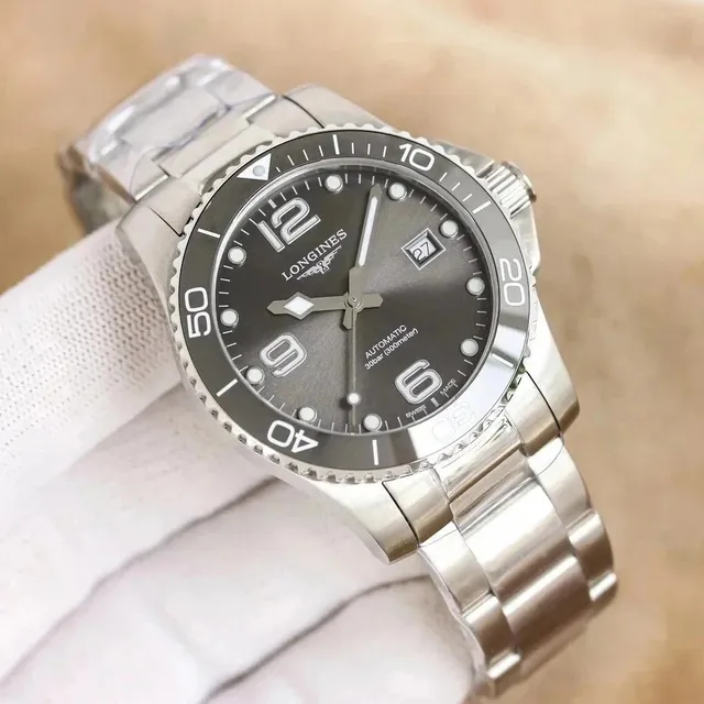 Longines Automatic Dive Watch Grey Dial with Steel Bezel