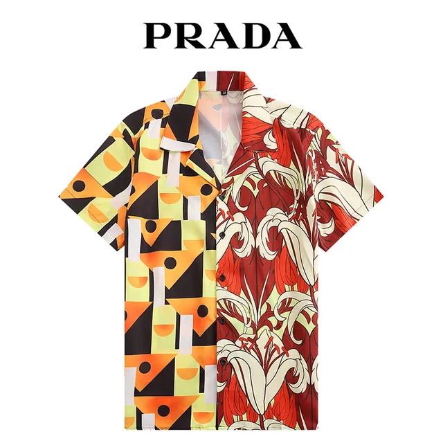 Prada Short-Sleeve Shirt Abstract Print