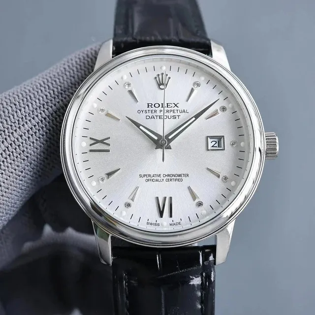 Rolex Oyster Perpetual Datejust Silver Dial with Diamond Hour Markers