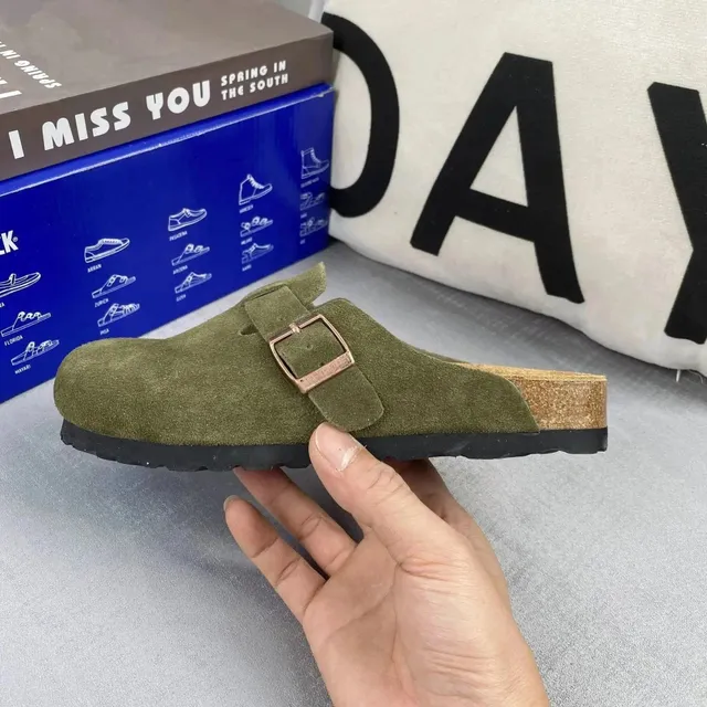 Birkenstock Boston Clog Olive Suede