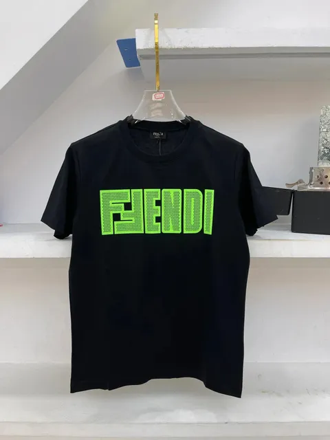 Fendi Logo T-Shirt Honeycomb Logo