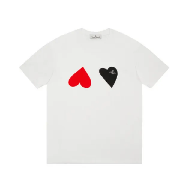 Vivienne Westwood Heart Logo T-Shirt Red and Black Hearts