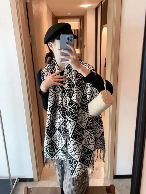 Loewe Logo Scarf Monogram Print