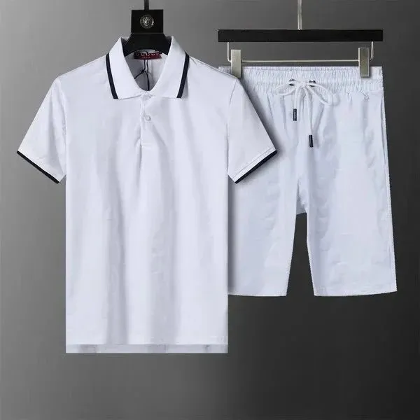 Gucci Polo and Shorts Set White with Black Trim