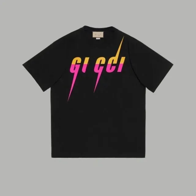 Gucci Logo T-Shirt Gradient Lightning Print