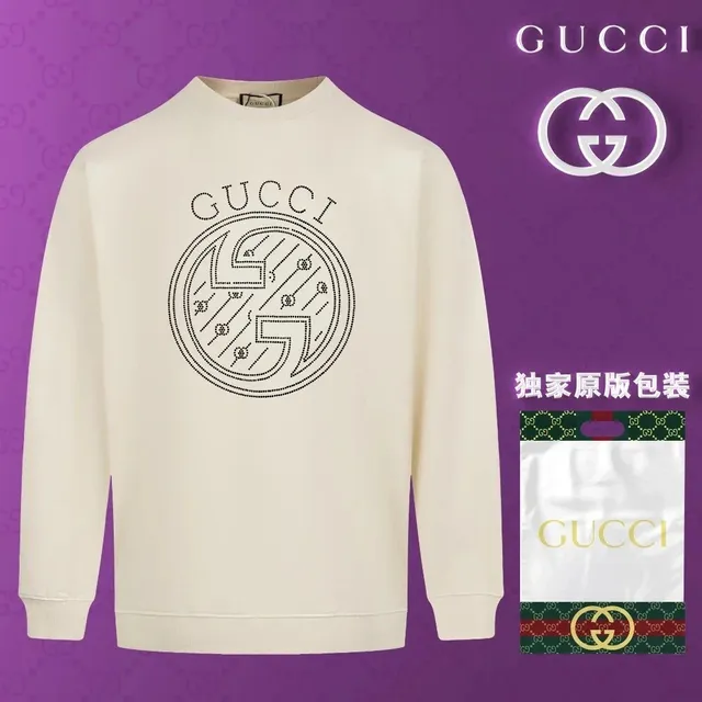 Gucci Crewneck Sweatshirt Crystal-Embellished GG Logo
