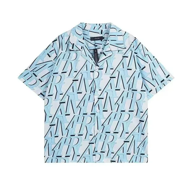 Amiri Printed Camp Collar Shirt All-Over Logo Print