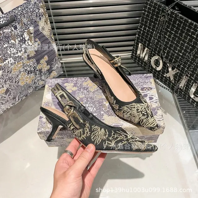 Dior Slingback Heel Embroidered Floral