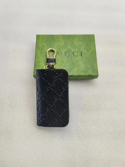 Gucci GG Marmont Key Holder Black Embossed