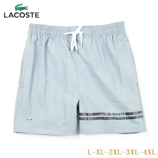 Lacoste Swim Shorts Light Blue with Logo Tape
