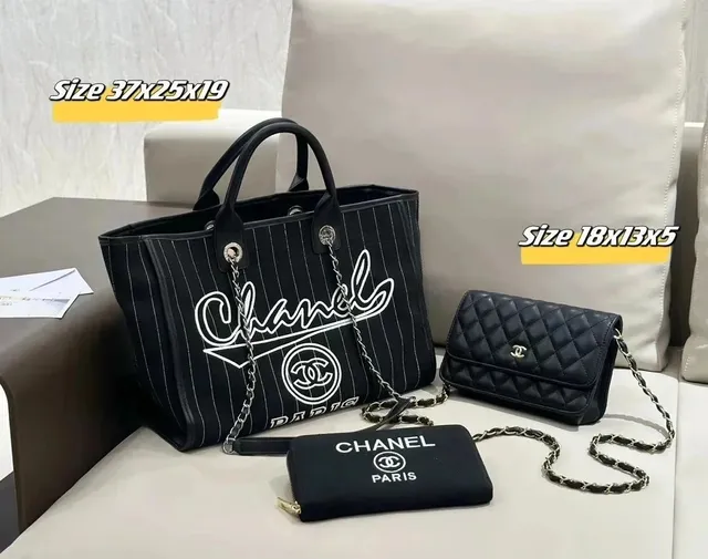 Chanel 19 Pinstripe Logo