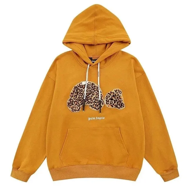 Palm Angels Hoodie Leopard Patch