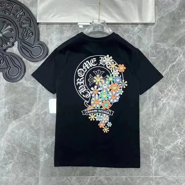 Chrome Hearts Graphic Tee Smiley Flower Print