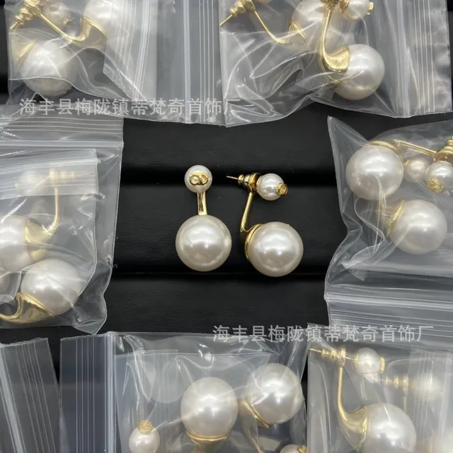 Dior J'adior Pearl Earrings Double Pearl