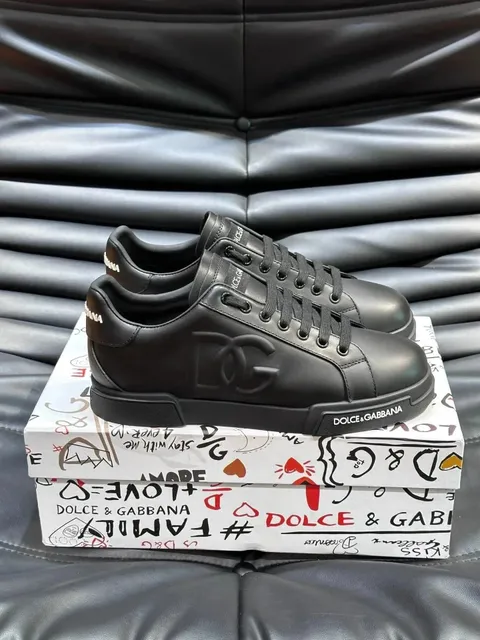 Dolce & Gabbana DG Leather Sneaker Monogram Embossed