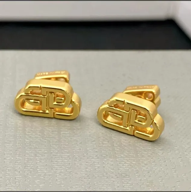 Balenciaga GG Logo Earrings Gold