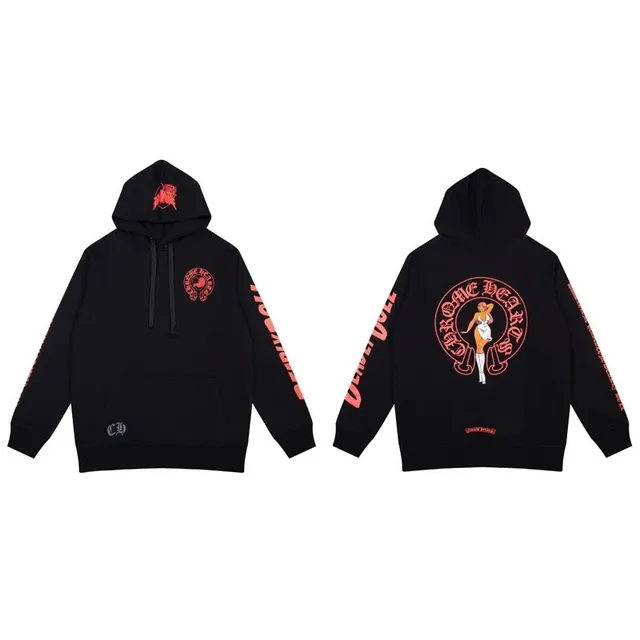 Chrome Hearts Hoodie Red Logo Print