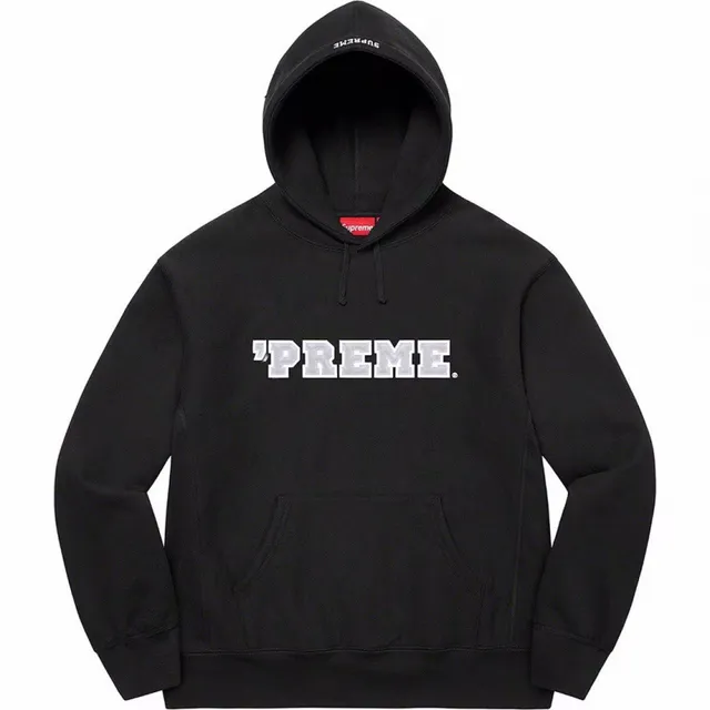 E551Supreme22PreseHodedSweatshirt Black