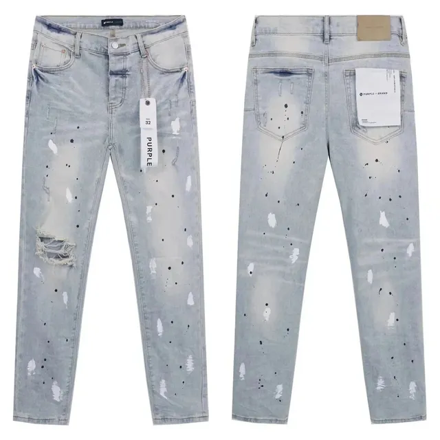 Purple Brand Distressed Jeans Paint Splatter