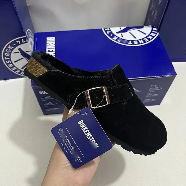 Birkenstock Boston Clog Fur-Lined Suede