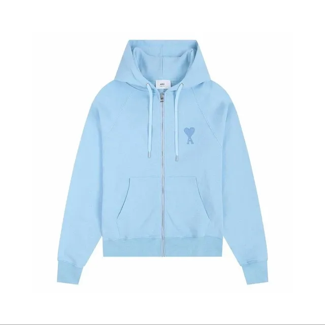 AMI Paris Zip-Up Hoodie Heart Logo
