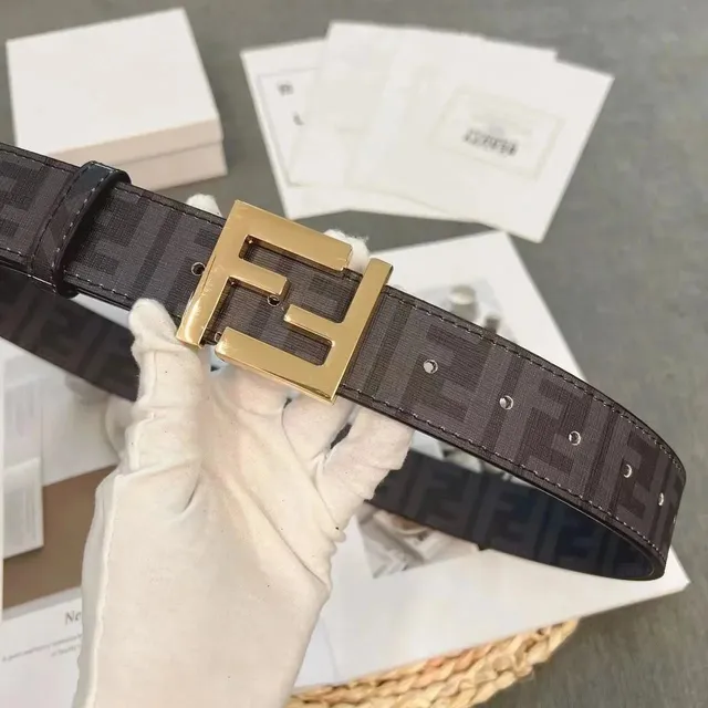 Fendi FF Logo Belt Monogram Canvas